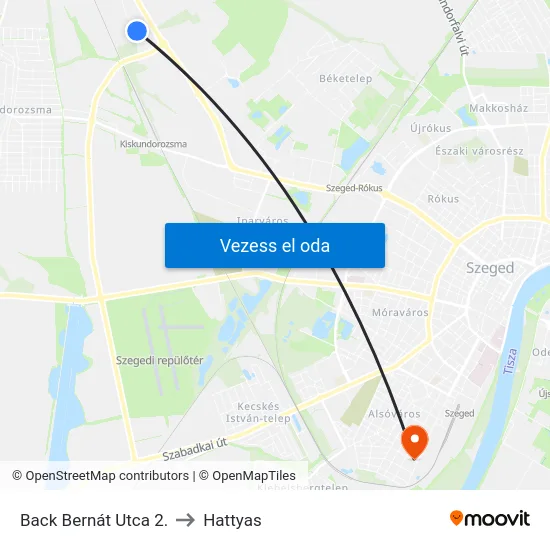 Back Bernát Utca 2. to Hattyas map
