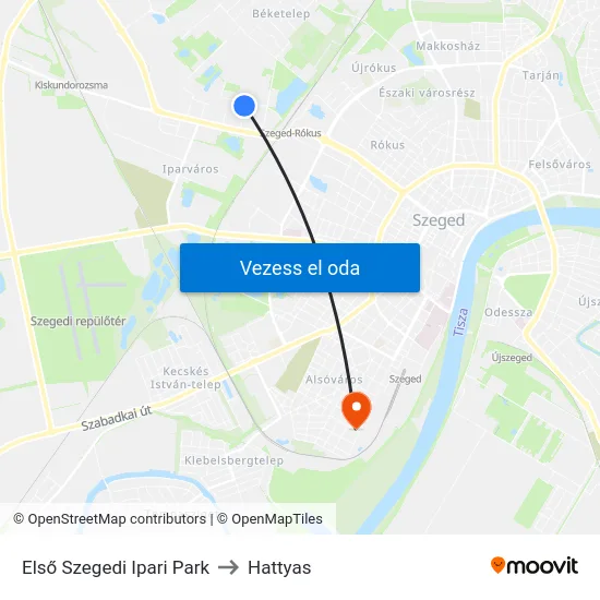 Első Szegedi Ipari Park to Hattyas map