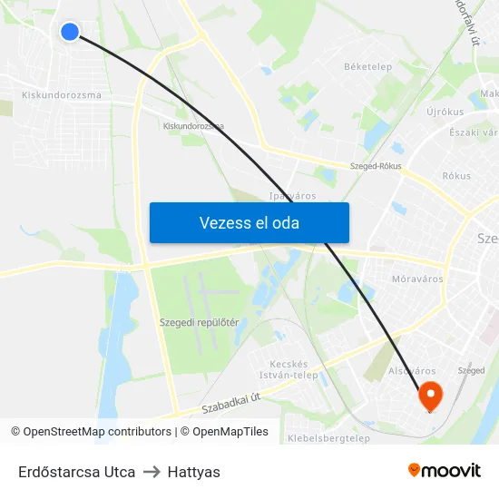 Erdőstarcsa Utca to Hattyas map