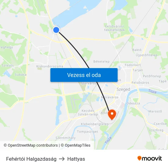 Fehértói Halgazdaság to Hattyas map