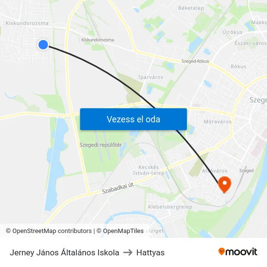 Jerney János Általános Iskola to Hattyas map