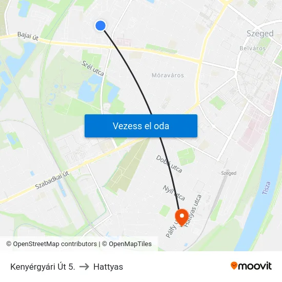 Kenyérgyári Út 5. to Hattyas map
