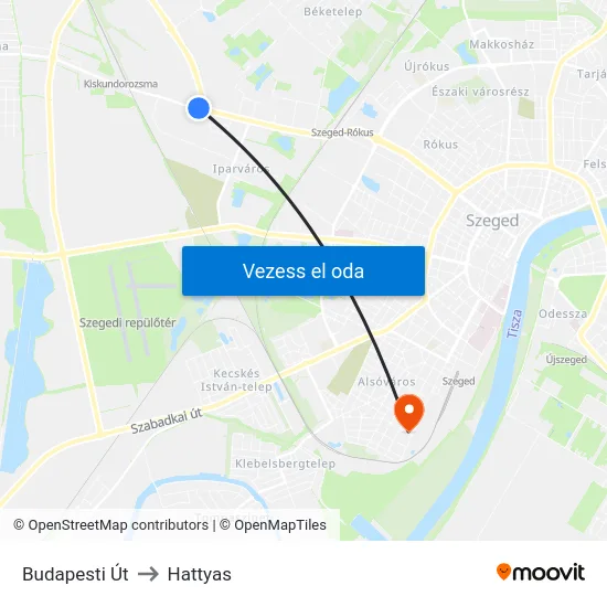 Budapesti Út to Hattyas map