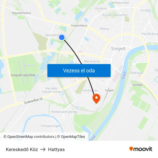 Kereskedő Köz to Hattyas map