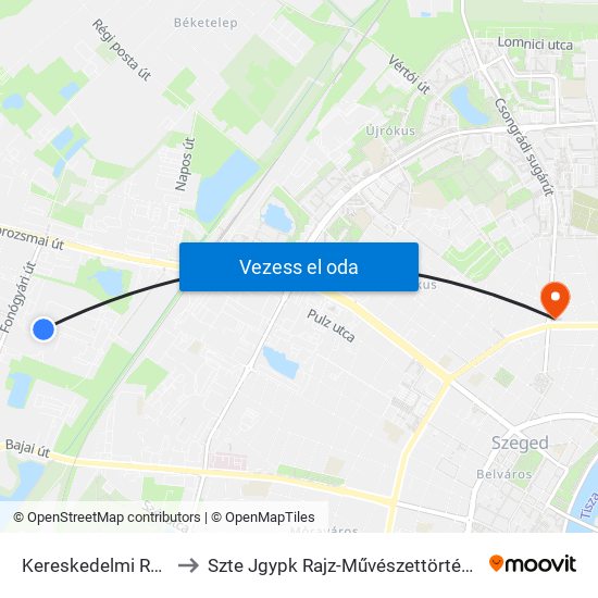 Kereskedelmi Raktárak to Szte Jgypk Rajz-Művészettörténet Tanszék map