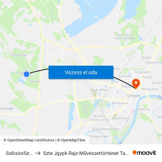 Sziksósfürdő to Szte Jgypk Rajz-Művészettörténet Tanszék map