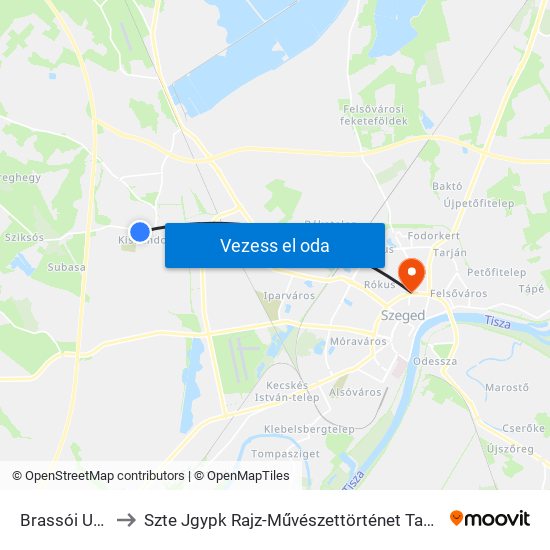 Brassói Utca to Szte Jgypk Rajz-Művészettörténet Tanszék map