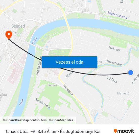 Tanács Utca to Szte Állam- És Jogtudományi Kar map