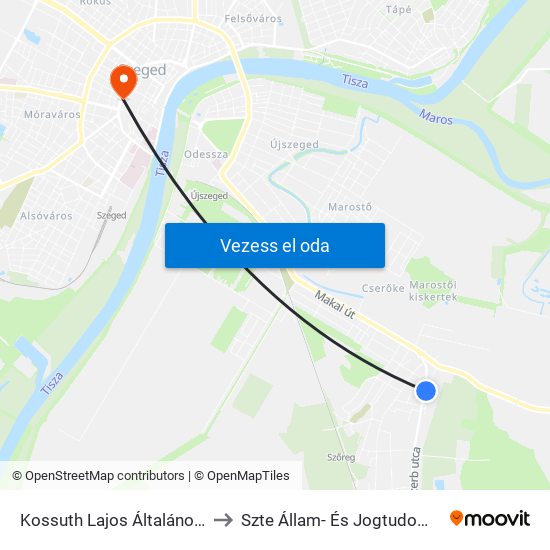 Kossuth Lajos Általános Iskola to Szte Állam- És Jogtudományi Kar map