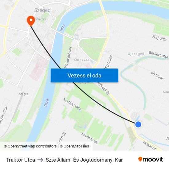Traktor Utca to Szte Állam- És Jogtudományi Kar map