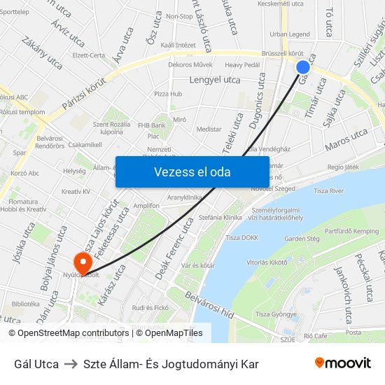 Gál Utca to Szte Állam- És Jogtudományi Kar map