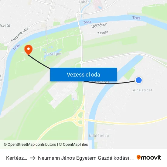 Kertészet to Neumann János Egyetem Gazdálkodási Kar map