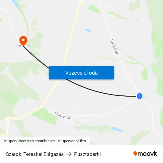 Szátok, Tereskei Elágazás to Pusztaberki map