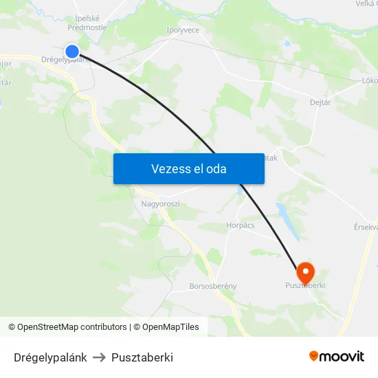 Drégelypalánk to Pusztaberki map