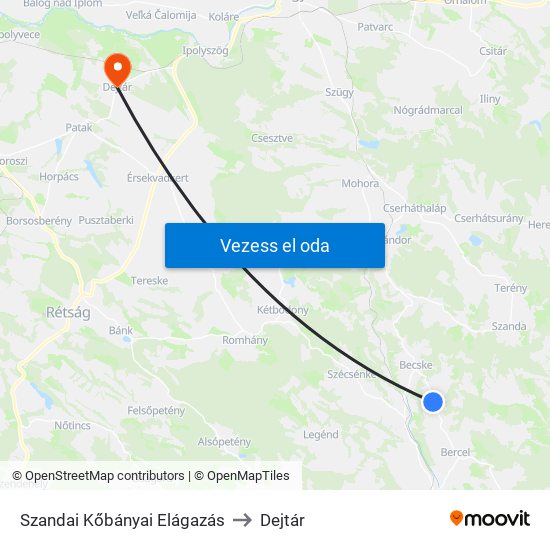 Szandai Kőbányai Elágazás to Dejtár map