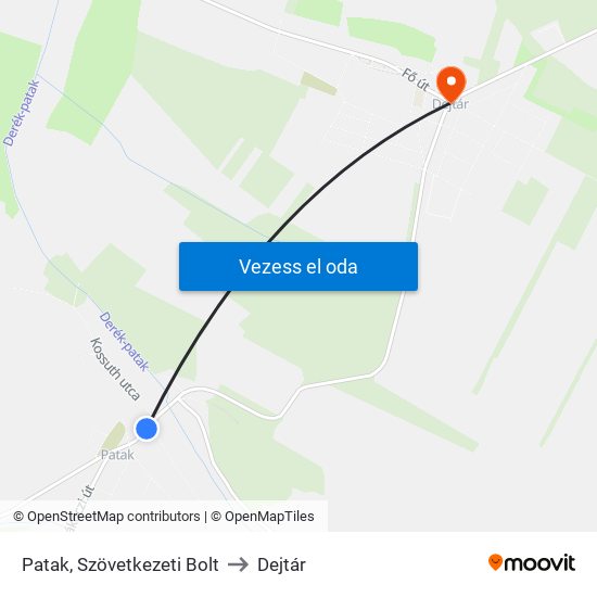 Patak, Szövetkezeti Bolt to Dejtár map