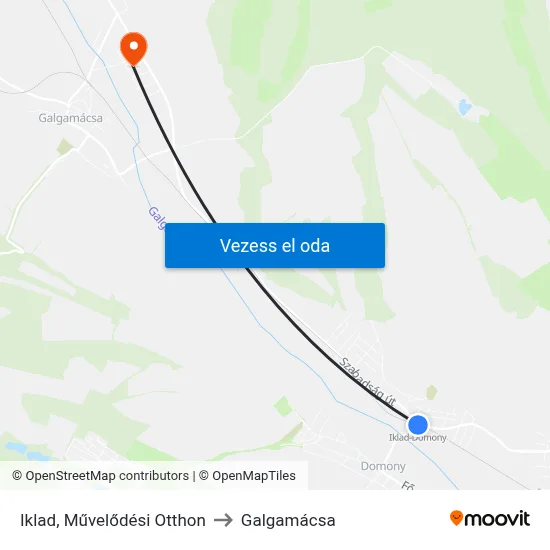Iklad, Művelődési Otthon to Galgamácsa map