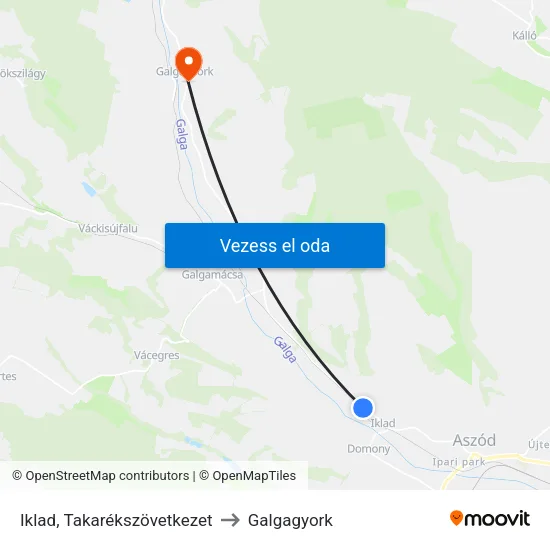 Iklad, Takarékszövetkezet to Galgagyork map