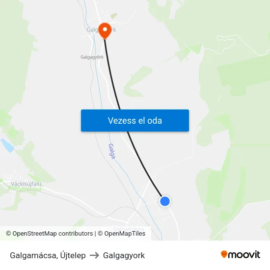Galgamácsa, Újtelep to Galgagyork map