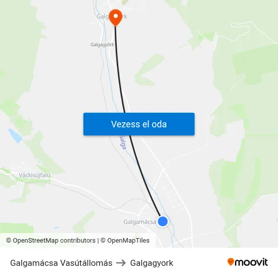 Galgamácsa Vasútállomás to Galgagyork map