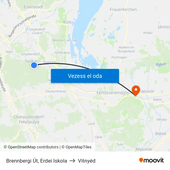 Brennbergi Út, Erdei Iskola to Vitnyéd map