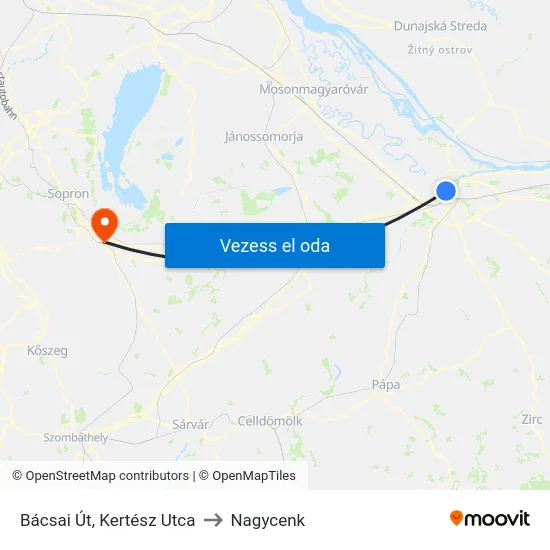 Bácsai Út, Kertész Utca to Nagycenk map