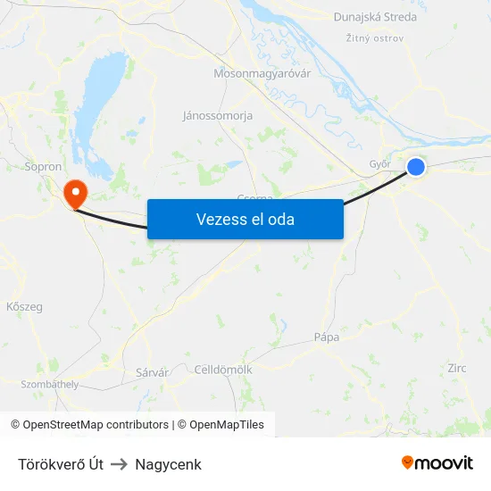 Törökverő Út to Nagycenk map