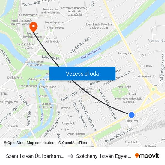 Szent István Út, Iparkamara to Széchenyi István Egyetem map