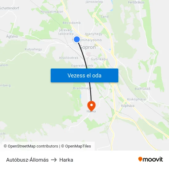 Autóbusz-Állomás to Harka map