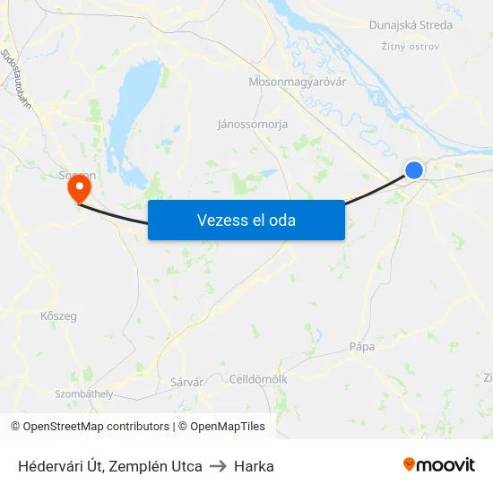 Hédervári Út, Zemplén Utca to Harka map