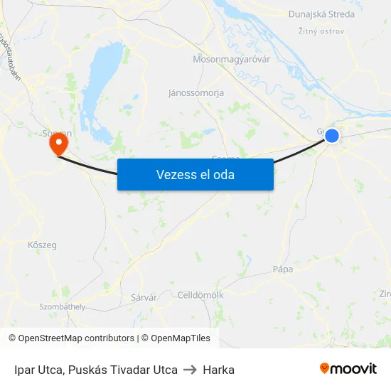 Ipar Utca, Puskás Tivadar Utca to Harka map