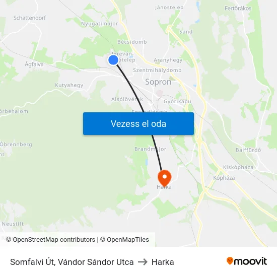 Somfalvi Út, Vándor Sándor Utca to Harka map