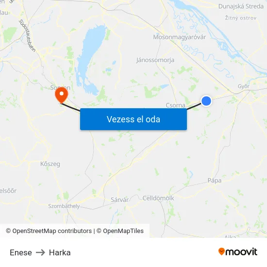 Enese to Harka map