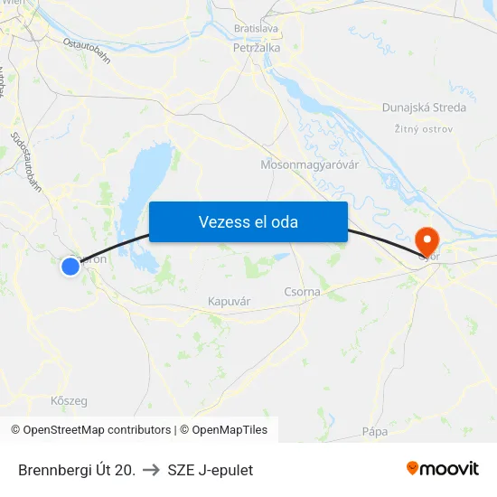 Brennbergi Út 20. to SZE J-epulet map