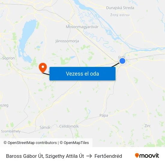 Baross Gábor Út, Szigethy Attila Út to Fertőendréd map
