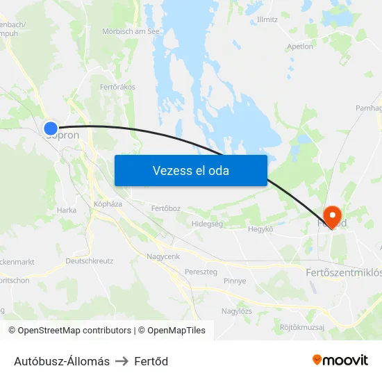 Autóbusz-Állomás to Fertőd map