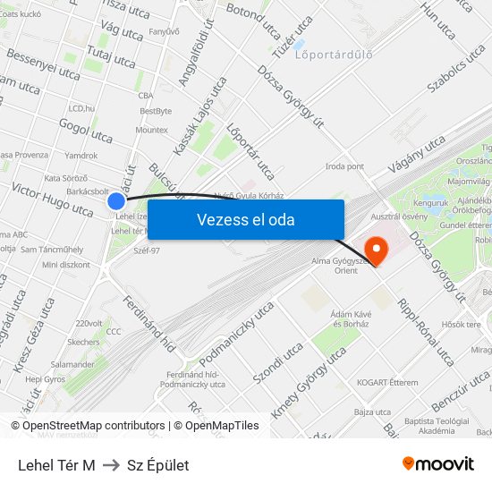 Lehel Tér M to Sz Épület map