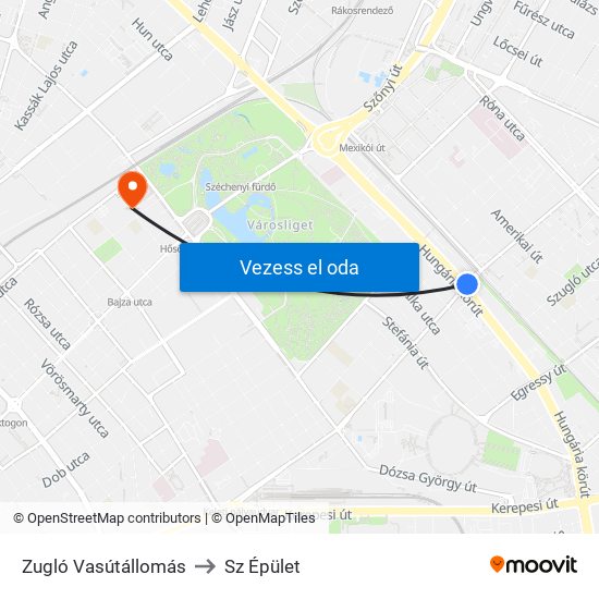 Zugló Vasútállomás to Sz Épület map