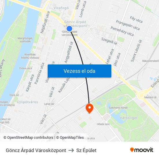 Göncz Árpád Városközpont to Sz Épület map