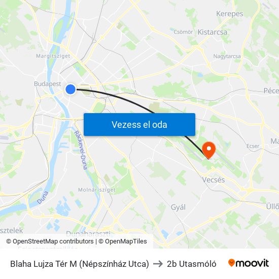 Blaha Lujza Tér M (Népszínház Utca) to 2b Utasmóló map