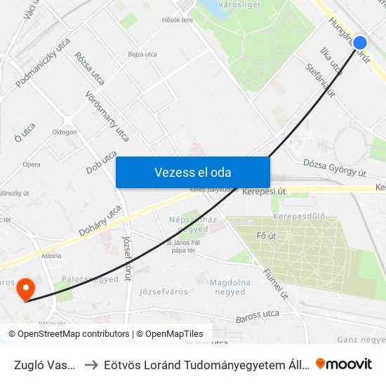 Zugló Vasútállomás to Eötvös Loránd Tudományegyetem Állam- És Jogtudományi Kar map