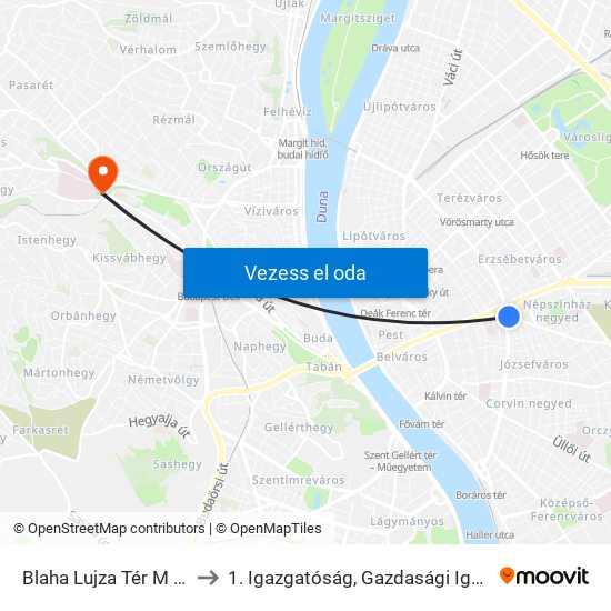Blaha Lujza Tér M (Népszínház Utca) to 1. Igazgatóság, Gazdasági Igazgatóság, Jogi Iroda, Labor map