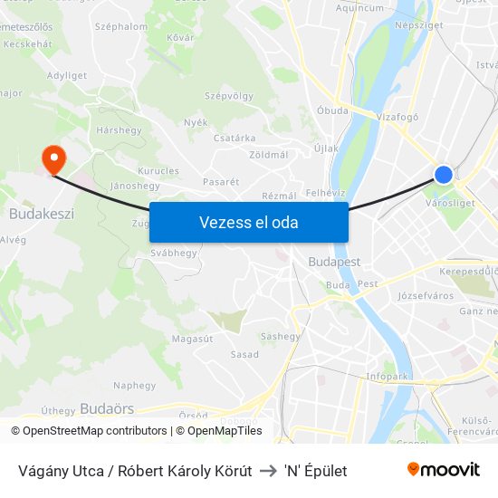 Vágány Utca / Róbert Károly Körút to 'N' Épület map