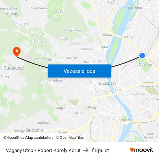 Vágány Utca / Róbert Károly Körút to 'I' Épület map