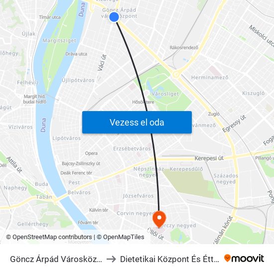 Göncz Árpád Városközpont to Dietetikai Központ És Étterem map