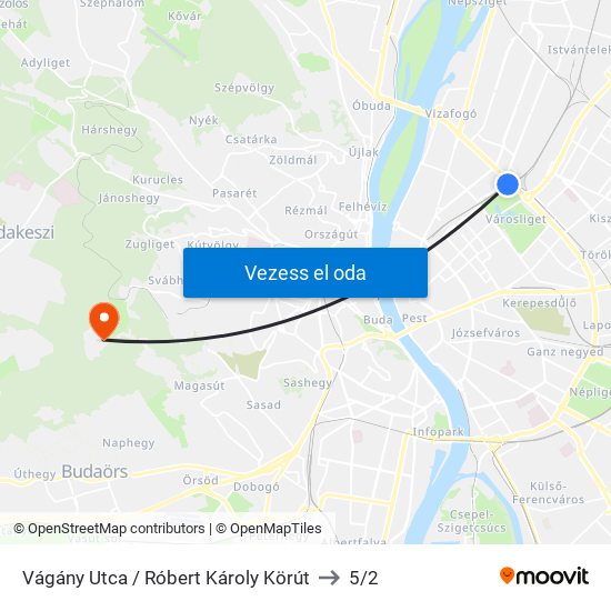 Vágány Utca / Róbert Károly Körút to 5/2 map