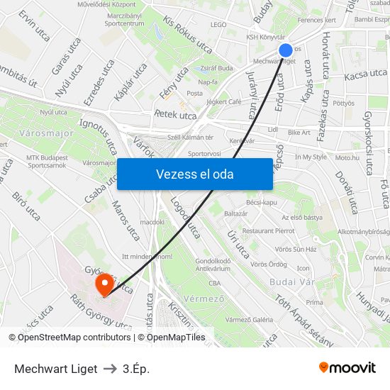 Mechwart Liget to 3.Ép. map