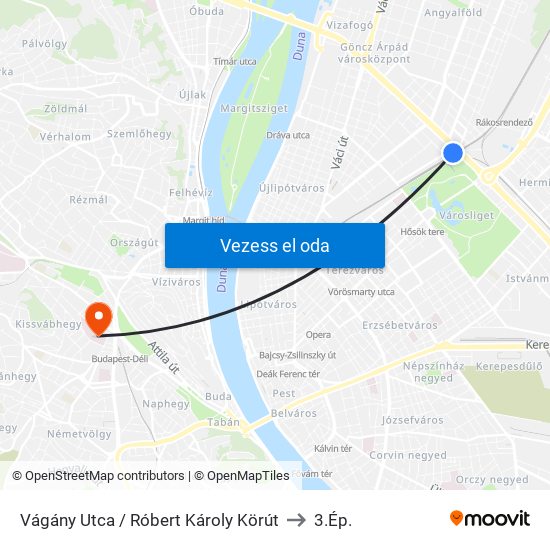 Vágány Utca / Róbert Károly Körút to 3.Ép. map