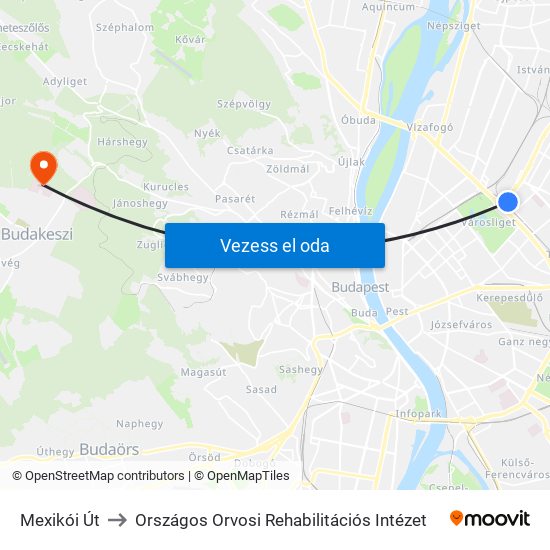 Mexikói Út to Országos Orvosi Rehabilitációs Intézet map