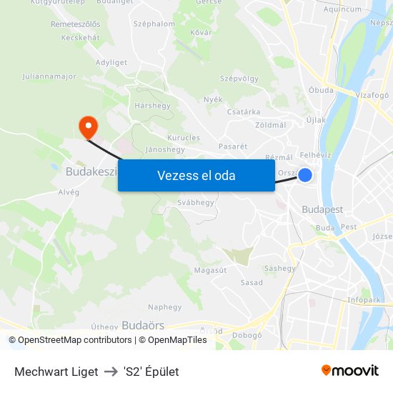 Mechwart Liget to 'S2' Épület map